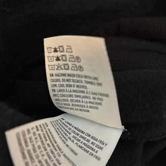 American Eagle Womens Size S Black Jogger Pants Drawstring Zip Pocket Soft - Picture 6 of 6